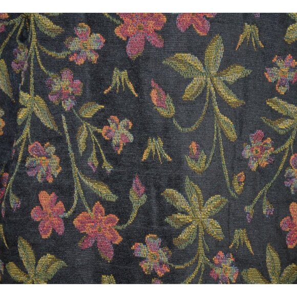 Vintage First Option Ladies L Black Floral Tapestry Jacket Retro Granny Core - Picture 7 of 10